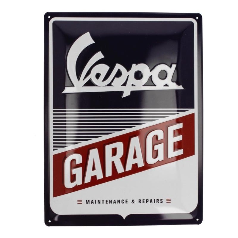 Plaque métallique Vespa Garage (30x40mm)