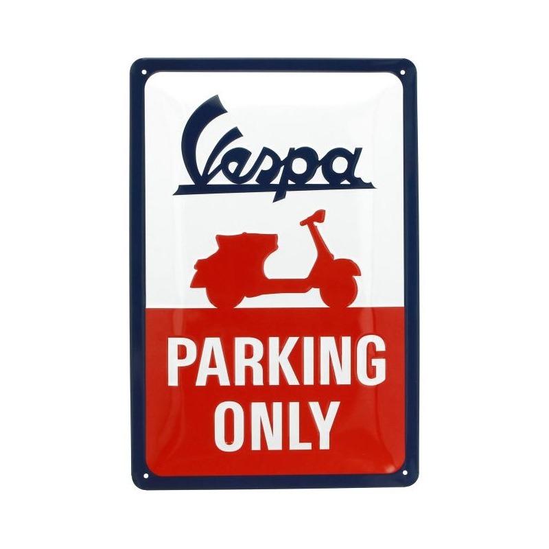 Plaque métallique Vespa Parking Only (20x30mm)