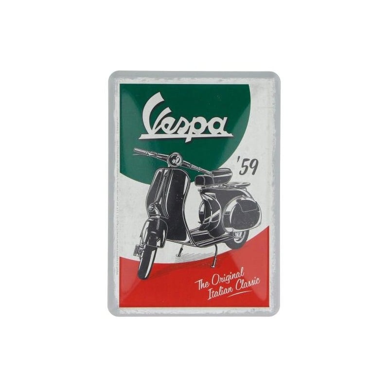 Plaque métallique Vespa The Italian Classic (carte postale)