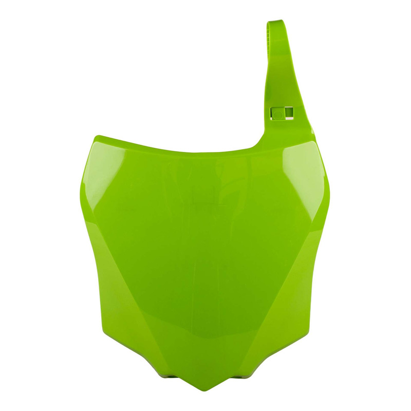 Plaque numÃ©ro frontale Polisport type origine verte Kawasaki KX 85 14