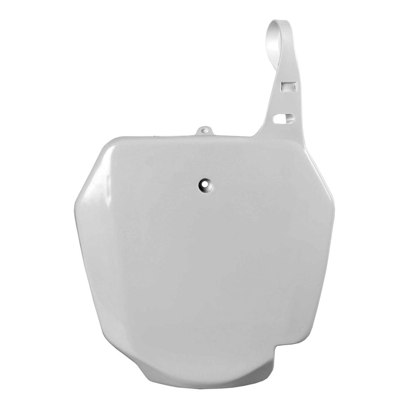 Plaque numÃ©ro frontale Polisport type origine blanche Suzuki RM 85 02