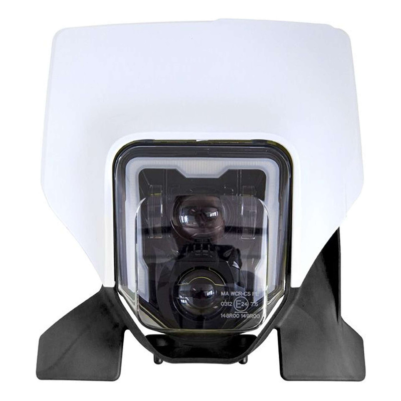 Plaque Phare ComplÃ¨te LED HomologuÃ©e Rtech Blanc / Noir pour Husqvar