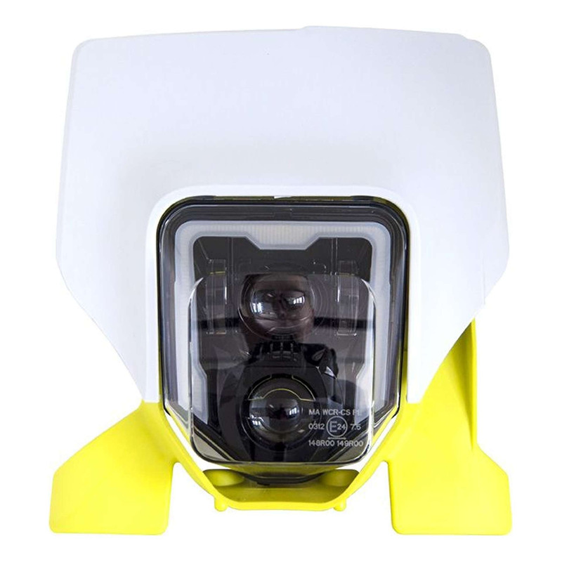 Plaque Phare ComplÃ¨te LED HomologuÃ©e Rtech Blanc / Jaune pour Husqva