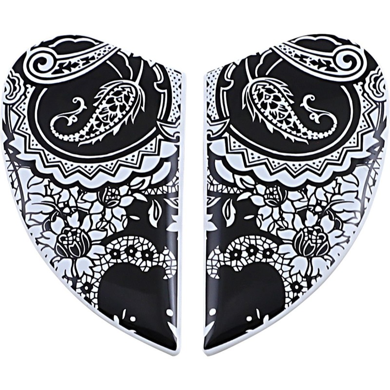 Plaques latérales Icon pour casque Airform Chantilly blanc /noir mat