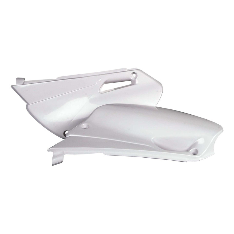 Plaques Latérales POLISPORT Type Origine Blanches pour Yamaha 85 YZ 02-14