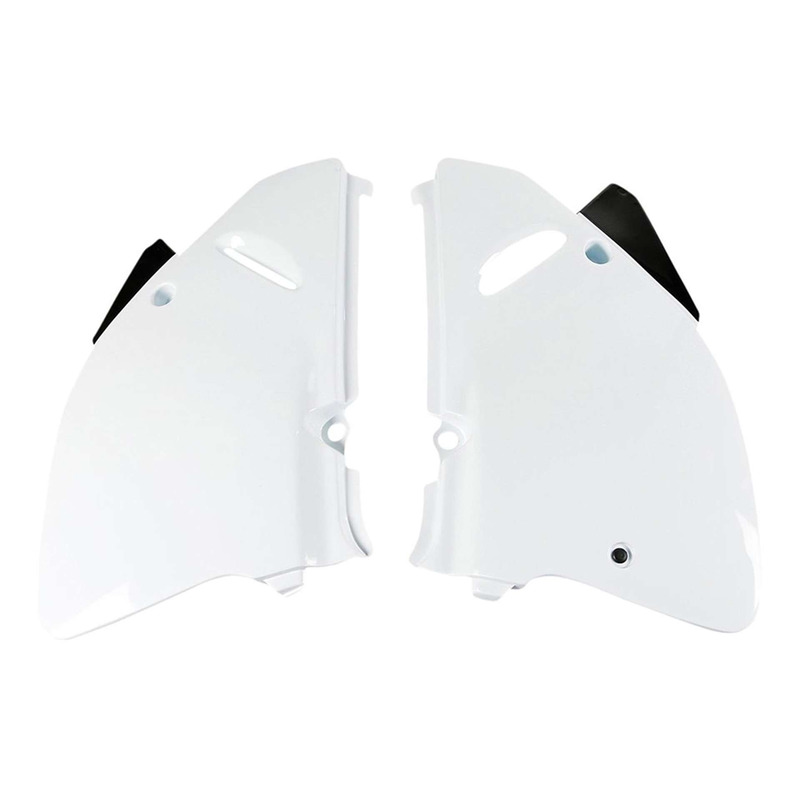 Plaques latérales Polisport type origine blanches Suzuki RM 250 93-95