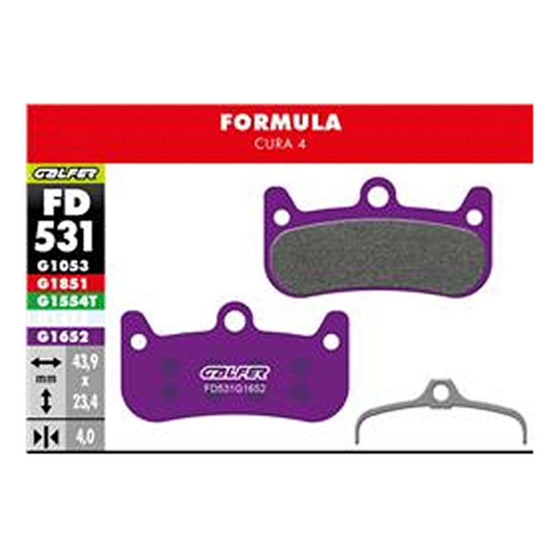Plaquette frein vélo Galfer FD531 G1652 E-Bike Formula