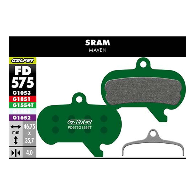 Plaquette frein vélo Galfer FD575 G1554T Pro Sram