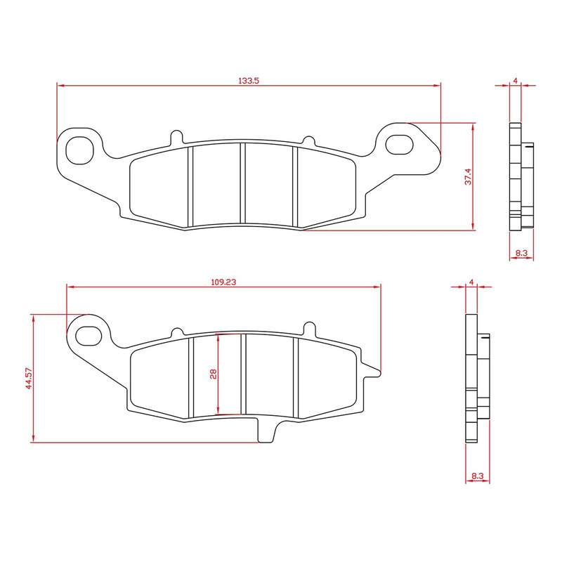 Plaquettes de frein avant gauche Brenta Métal Fritté - Suzuki SV650 2007-18
