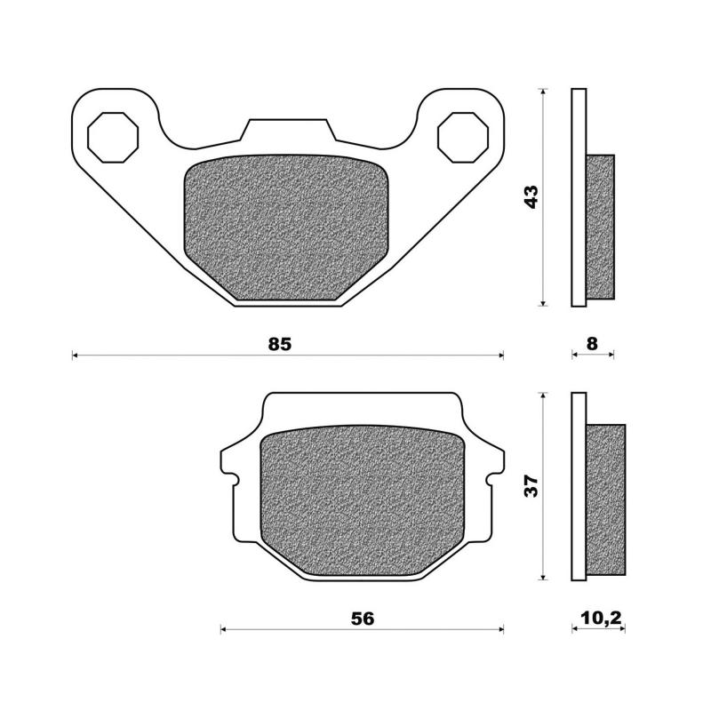 Plaquettes de frein Newfren pour Kymco 125 agility r16 2008>/Sym Husky
