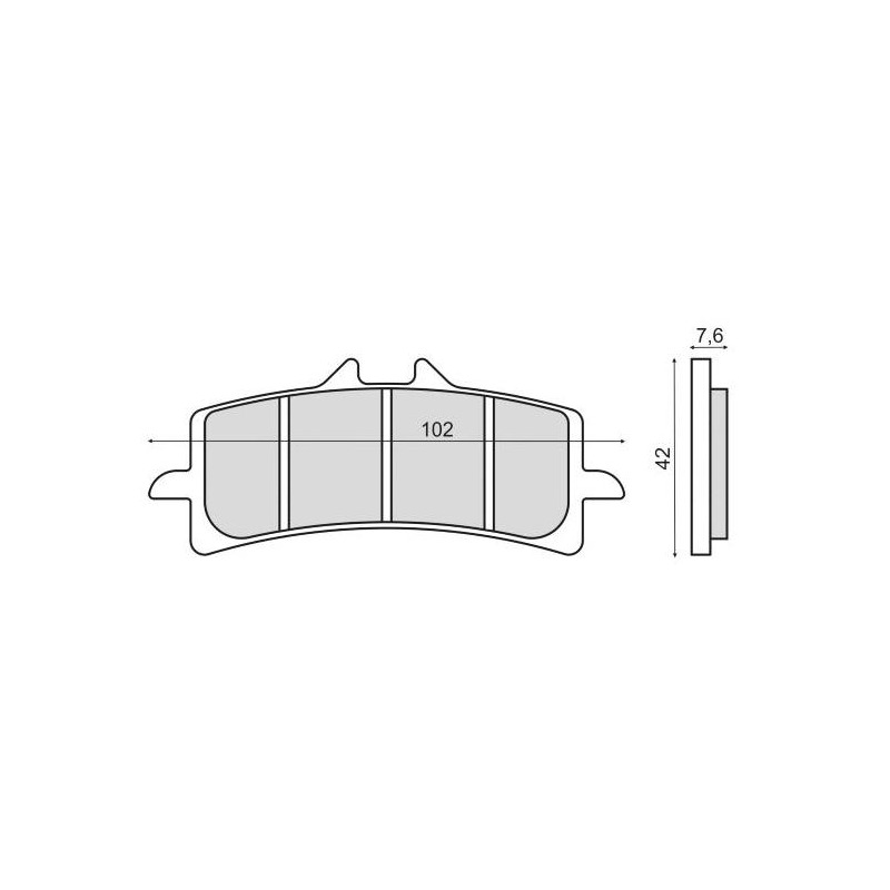 Plaquettes de Frein RMS - métal fritté - 225102923 - Bimota DB7/KTM RC8