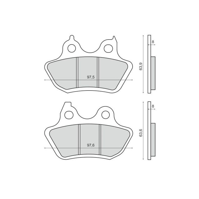 Plaquettes de Frein RMS - métal fritté - 225103363 - Harley Davidson FXSTBIC/FXSTB