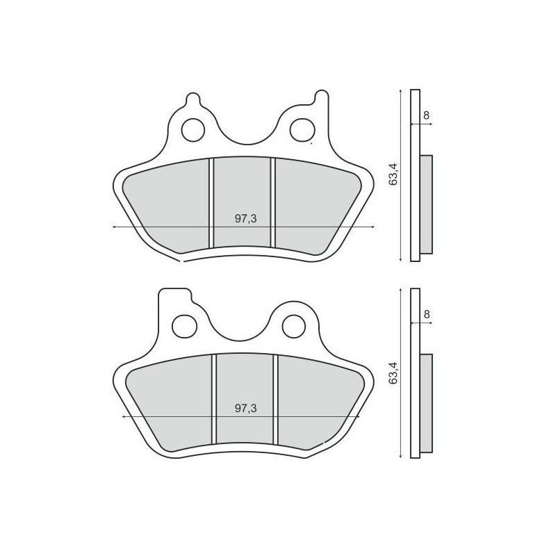 Plaquettes de Frein RMS - métal fritté - 225103373 - Harley Davidson VRSCA/FLHTC
