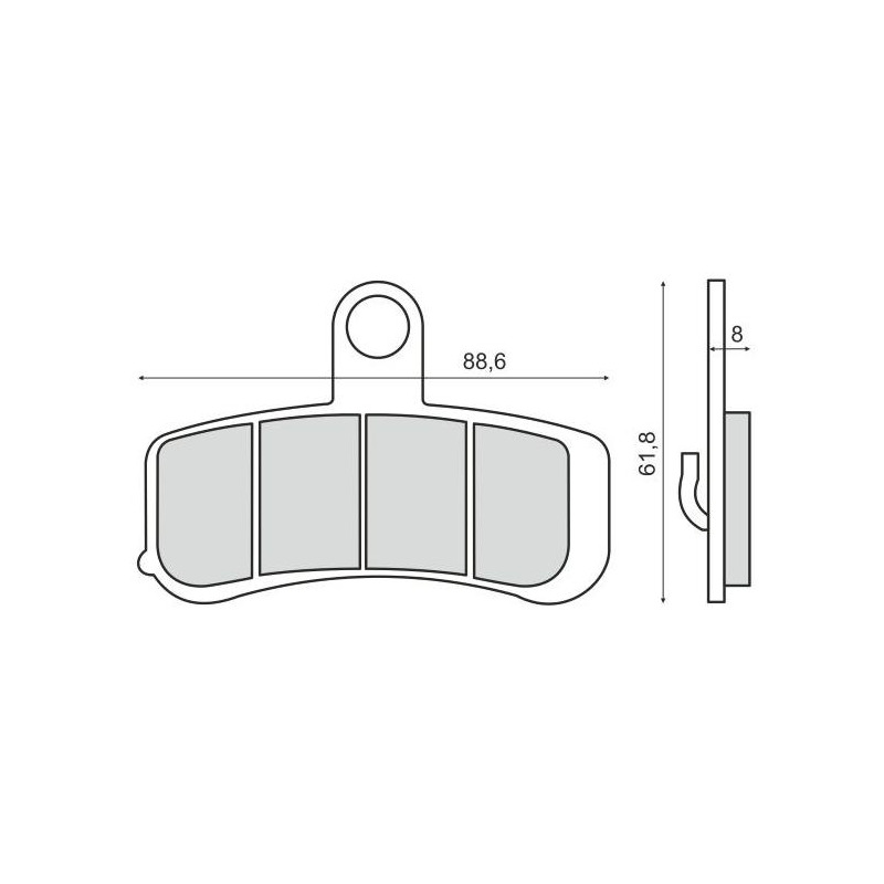 Plaquettes de Frein RMS - métal fritté - 225103433 - Harley Davidson FLSTC/FXCW
