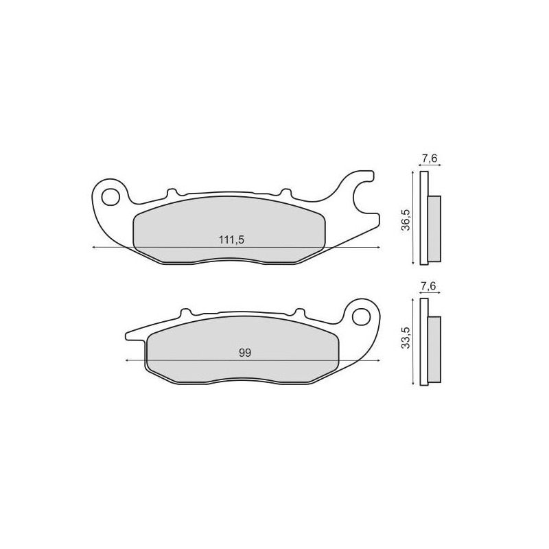 Plaquettes de Frein RMS - métal fritté - 225102823 - Honda MSX/Rieju NKD