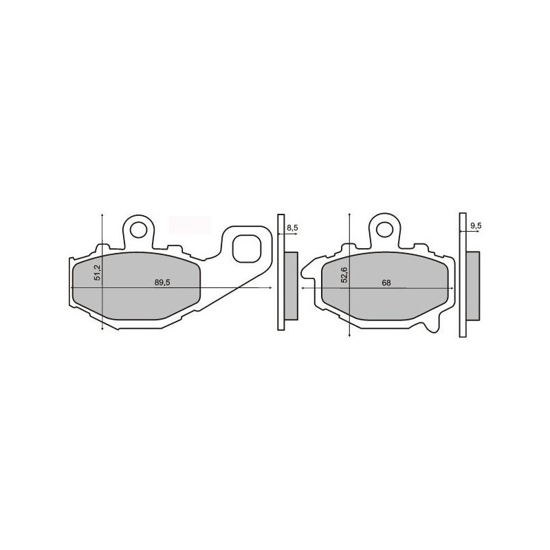 Plaquettes de Frein RMS - métal fritté - 225101223 - Kawasaki ER-6/Versys