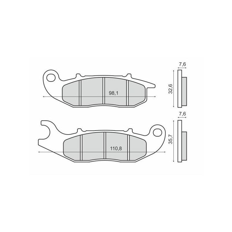 Plaquettes de Frein RMS - métal fritté - 225103343 - Piaggio Liberty/Honda PCX