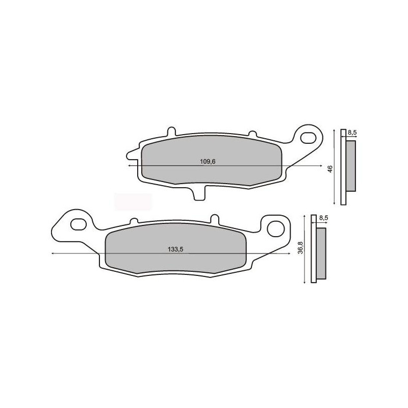Plaquettes de Frein RMS - métal fritté - 225101253 - Suzuki SV/Kawasaki ZR-7