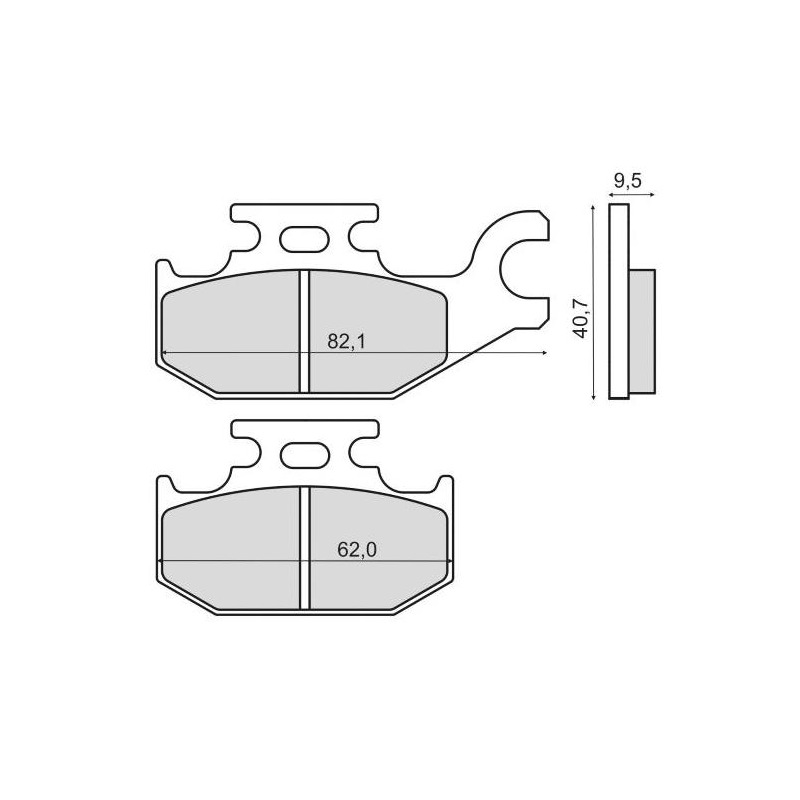 Plaquettes de Frein RMS - métal fritté - 225102873 - Yamaha YFM/Suzuki Burgman