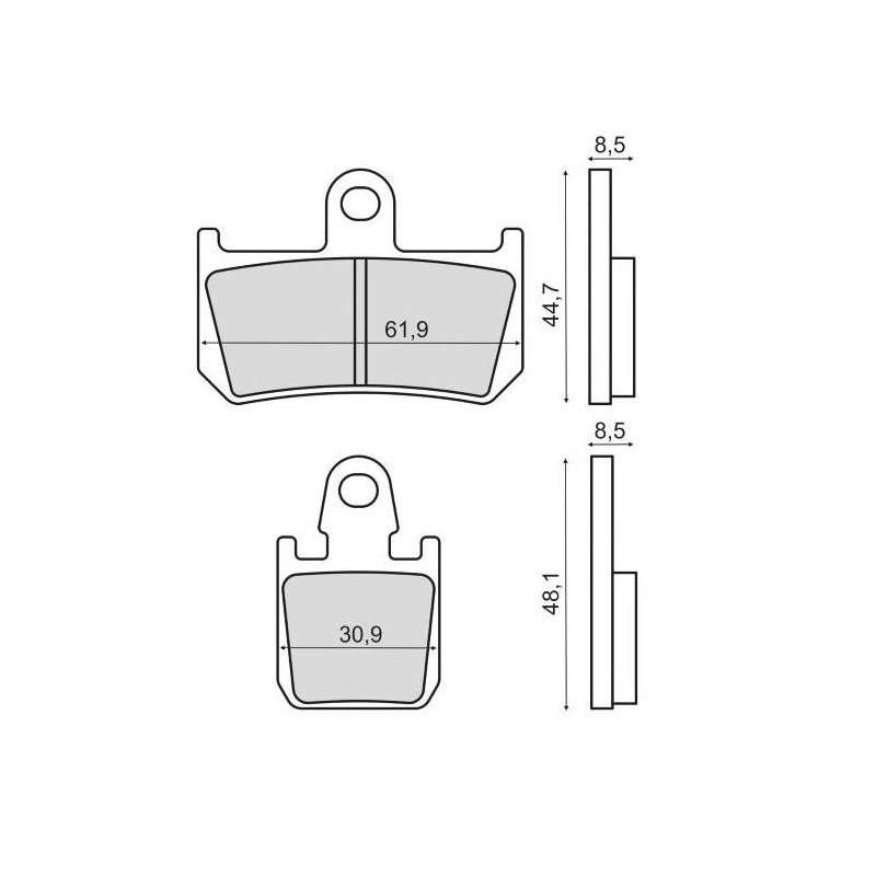 Plaquettes de Frein RMS - métal fritté - 225102973 - Yamaha R1/V-Max