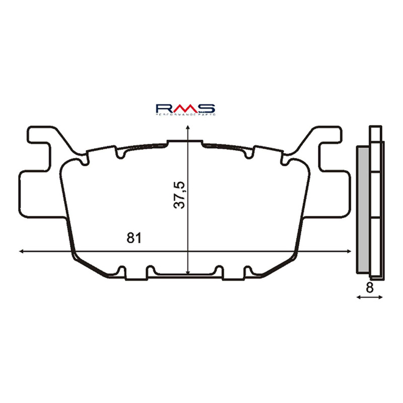 Plaquettes de frein RMS Organique 225102570 arriÃ¨re Honda SH 300