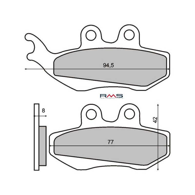 Plaquettes de Frein RMS - Organique - 225100360 - Aprilia Pegaso/Gilera Runner