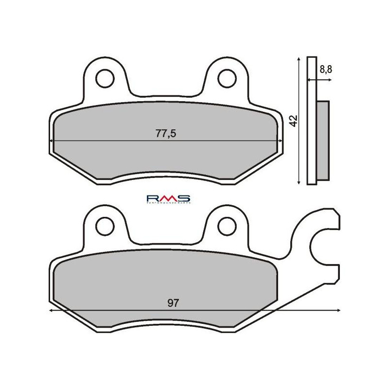 Plaquettes de Frein RMS - Organique - 225100350 - Kymco B&W