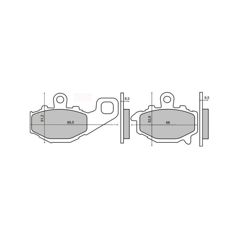 Plaquettes de Frein RMS - Organique - 225101220 - Kawasaki ER-6/Versys