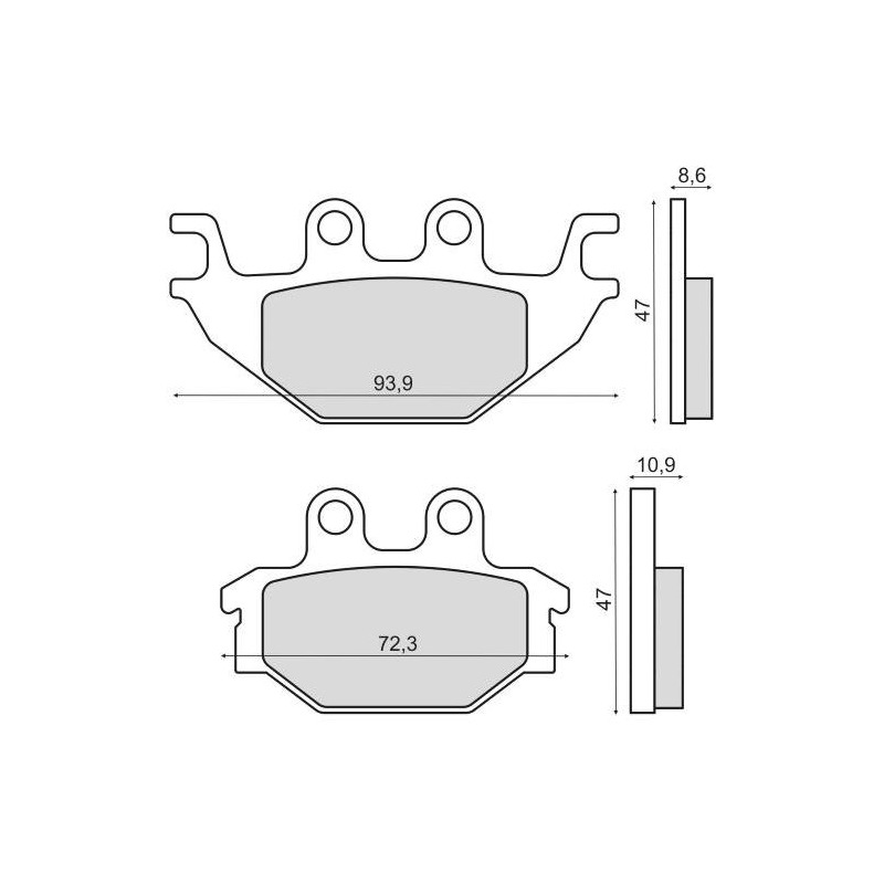 Plaquettes de Frein RMS - Organique - 225103070 - KXR/Yamaha YZF-R