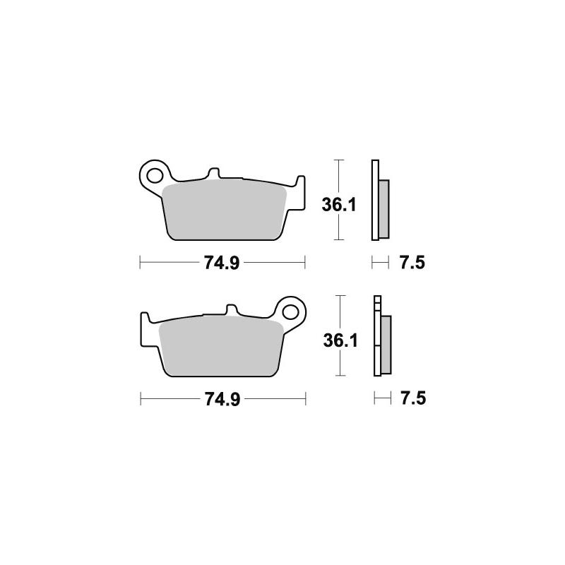 Plaquettes de frein SBS carbone tech 116CT