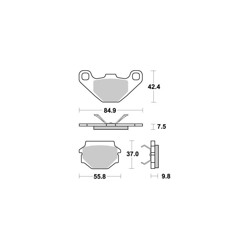 Plaquettes de frein SBS métal fritté 692RSI