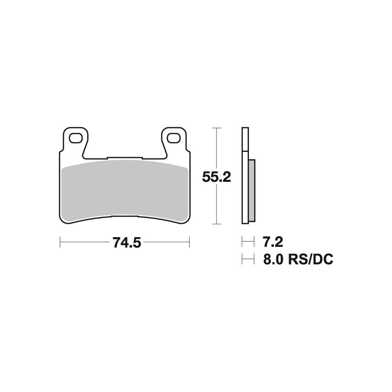 Plaquettes de frein SBS métal fritté 734RS