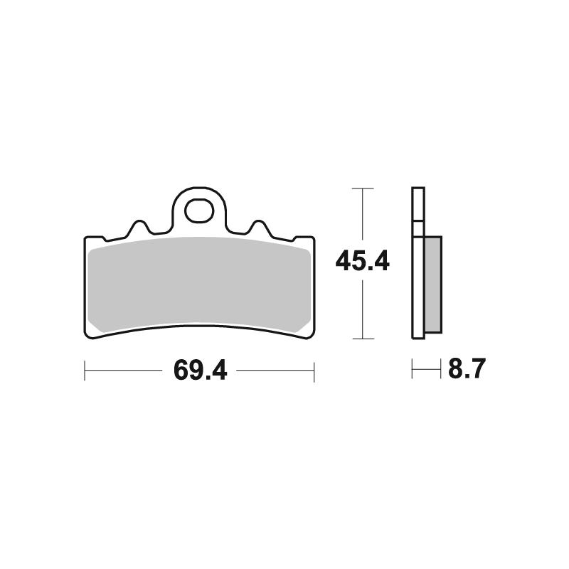 Plaquettes de frein SBS métal fritté 877RS