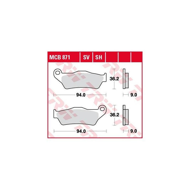 Plaquettes de frein TRW organique MCB871