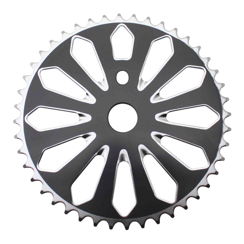 Plateau BMX freestyle 44 dents en acier noir