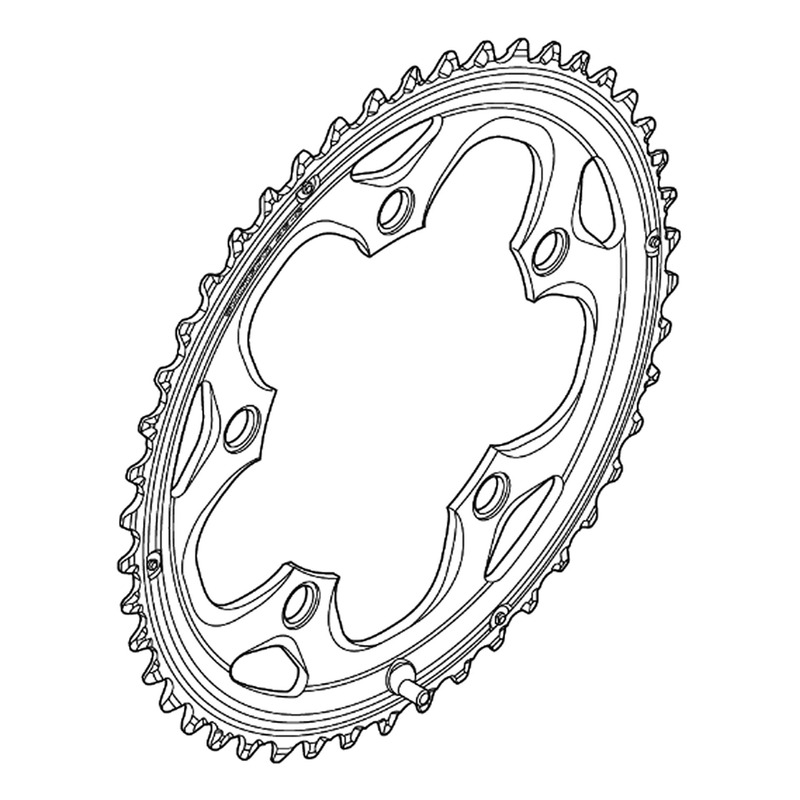 Plateau Vélo Cyclo-Cross Shimano FC-CX50 Extérieur 46 dents 10 vitesses Argent