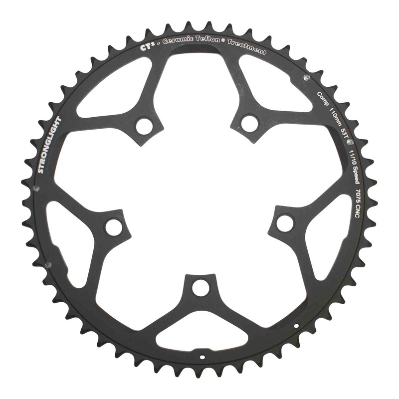 Plateau vélo de route Stronglight 2x10-11v extérieur (53 dents) noir