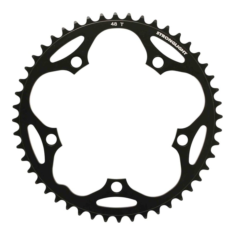 Plateau vélo de route Stronglight 2x8-9v extérieur (48 à 46 dents) noir Diam 130mm