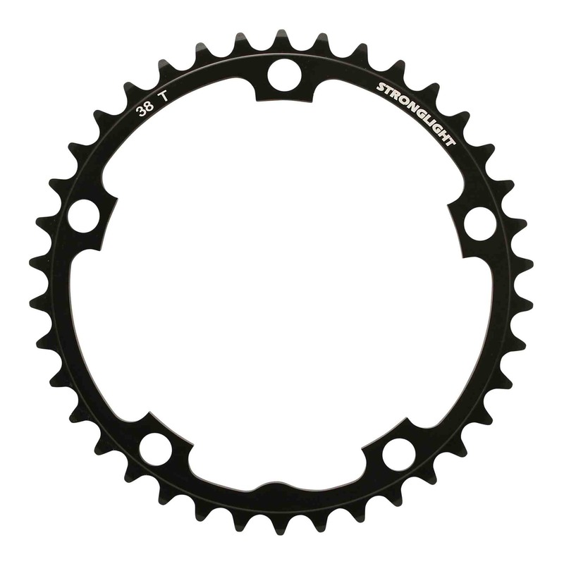 Plateau vélo de route Stronglight Dural 2x8-9v intérieur (38 dents) noir Diam 130mm