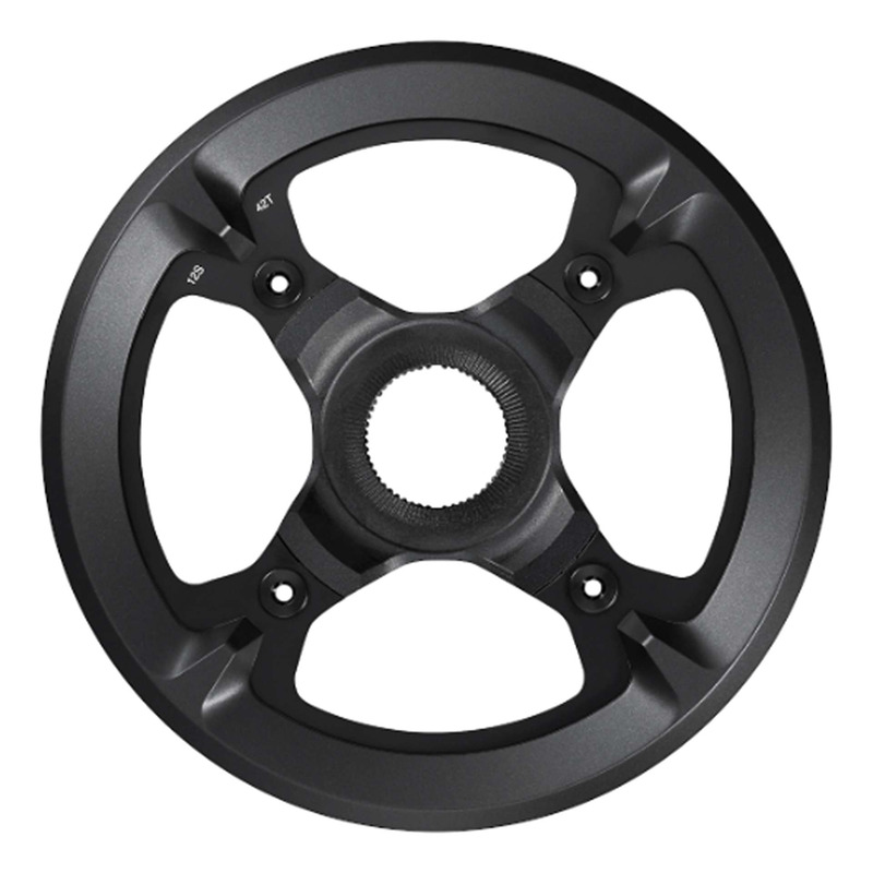 Plateau Vélo Électrique Shimano SM-CRE70-12 Mono-Plateau 42 dents Double Protège Chaîne Noir