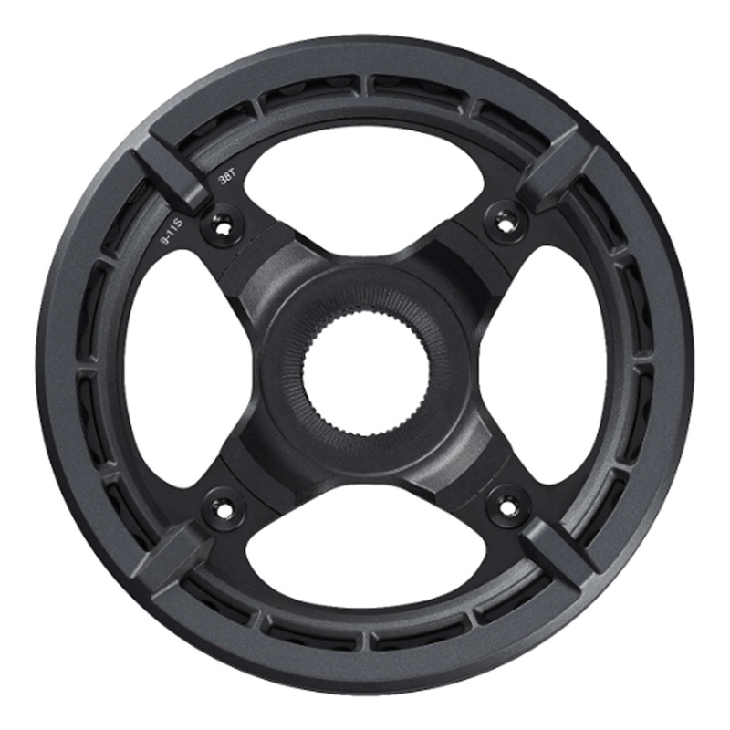 Plateau Vélo Électrique Shimano SM-CRE70 38 Dents Double Protège Chaîne Noir