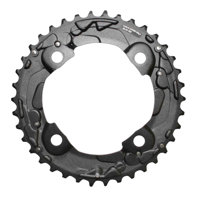 Plateau VTT Shimano SLX 2x10v extérieur (38 à 40 dents) noir- 38 den