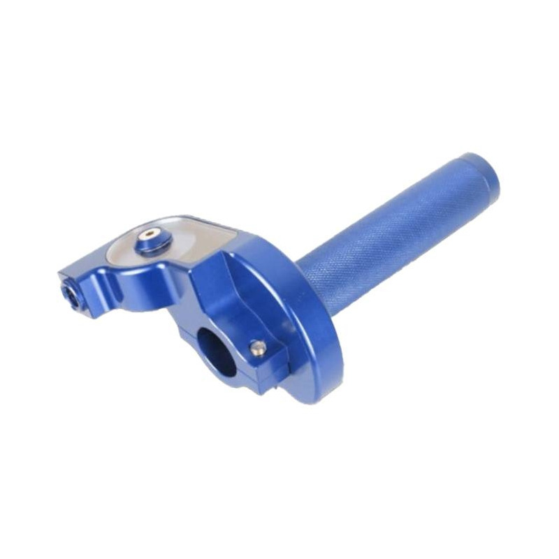 Poignée de gaz cross aluminium Racing Moto Technology bleu
