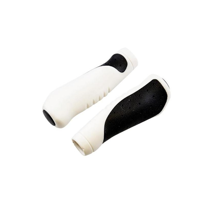Poignées ergonomiques Clarks noir/blanc 130mm avec bouchons