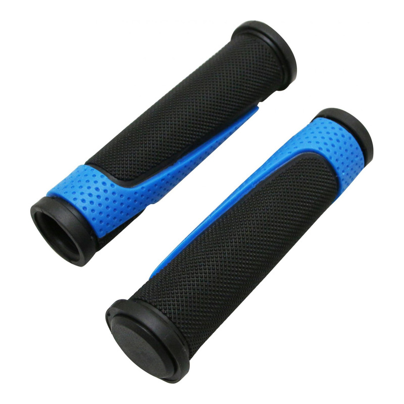 Poignées VTT Newton Rubber noir/bleu 125 mm (paire) - Partie cycle