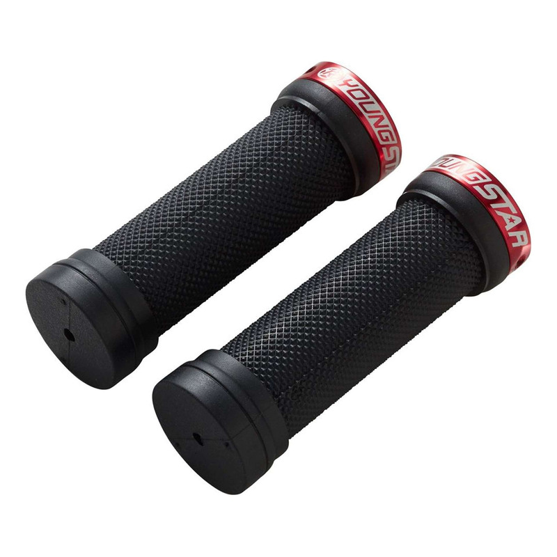 PoignÃ©es VTT Reverse Youngstar Lock-On Ã  28mm rouge