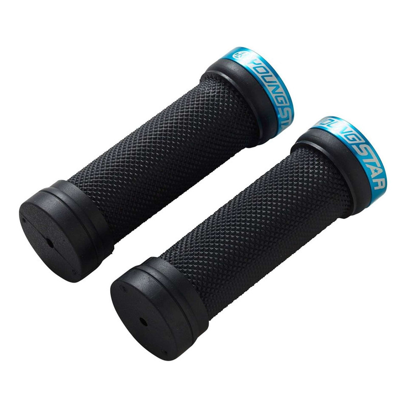 PoignÃ©es VTT Reverse Youngstar Lock-On Ã  28mm bleu