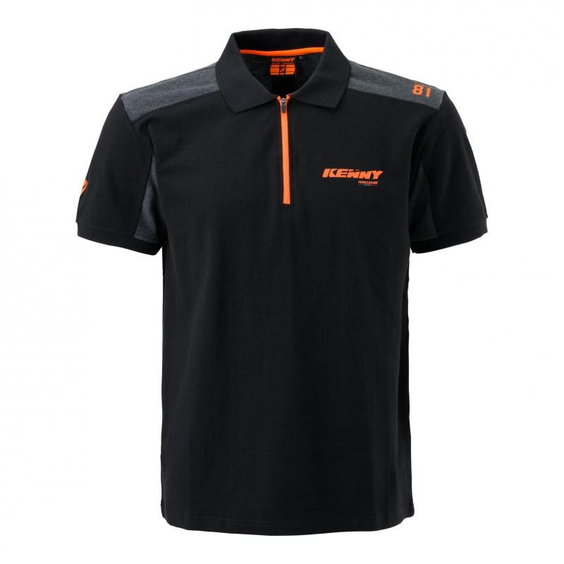 Polo Kenny Racing noir/gris/orange- L