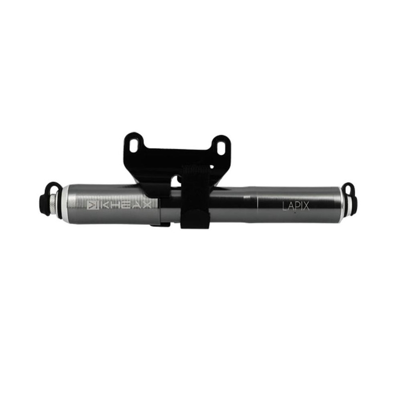 Pompe à main VTT Kheax Lapix HV T.M 225mm titane (6,2Bar/90psi)