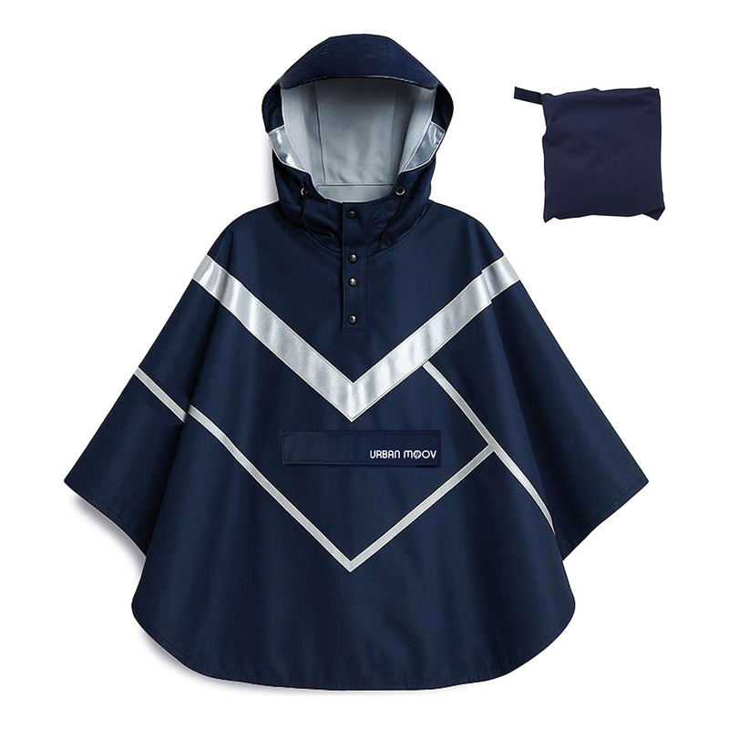 Poncho de pluie pour vélo T'NB réfléchissant/bleu